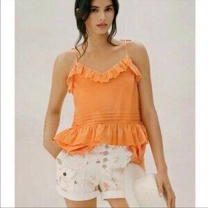Mare Mare x Anthropologie NWT $148 L Josephine Eyelet Detail Tank